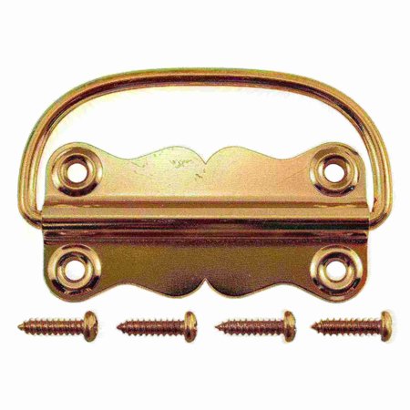MIDWEST FASTENER 1-3/8" x 3-1/2" Brass Plated Steel Chest Handle 4PK 37262
